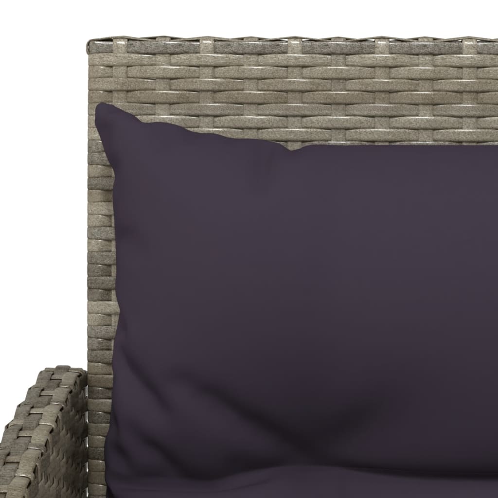 2-tlg. Sofagarnitur in L-Form mit Kissen Grau Poly Rattan - Pazzar.ch