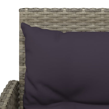 2-tlg. Sofagarnitur in L-Form mit Kissen Grau Poly Rattan - Pazzar.ch