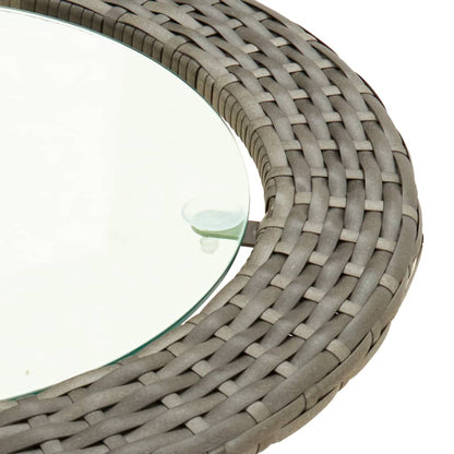 2-tlg. Sofagarnitur in L-Form mit Kissen Grau Poly Rattan - Pazzar.ch