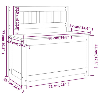 Sitzbank Weiß 80x41x77 cm Massivholz Kiefer - Pazzar.ch