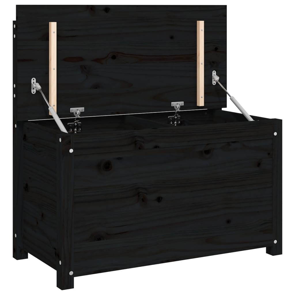 Sitzbank Schwarz 80x41x77 cm Massivholz Kiefer - Pazzar.ch
