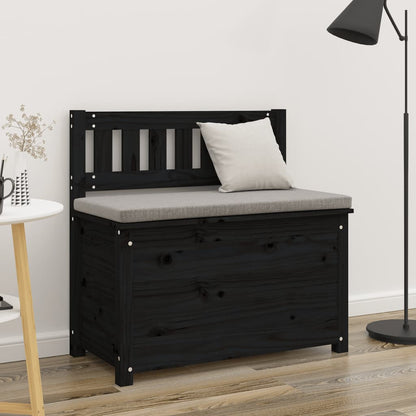 Sitzbank Schwarz 80x41x77 cm Massivholz Kiefer - Pazzar.ch