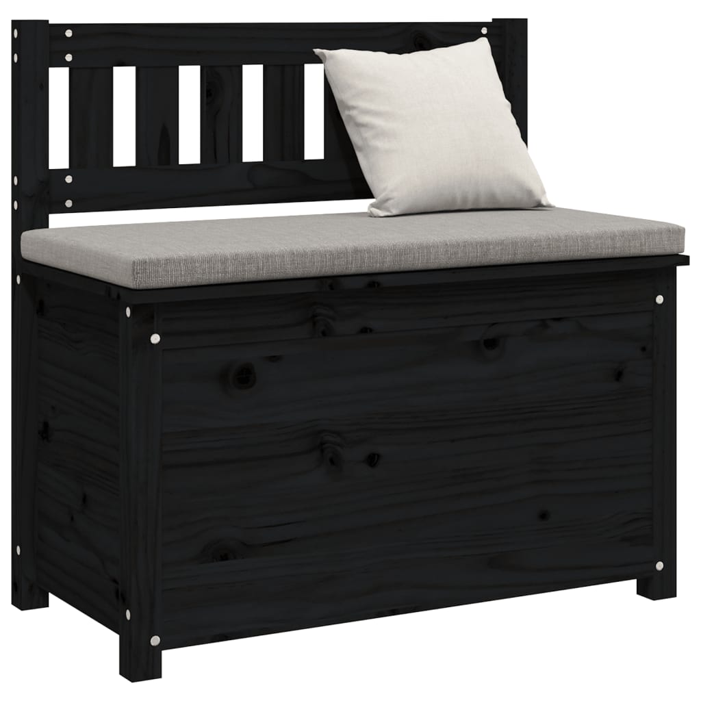 Sitzbank Schwarz 80x41x77 cm Massivholz Kiefer - Pazzar.ch