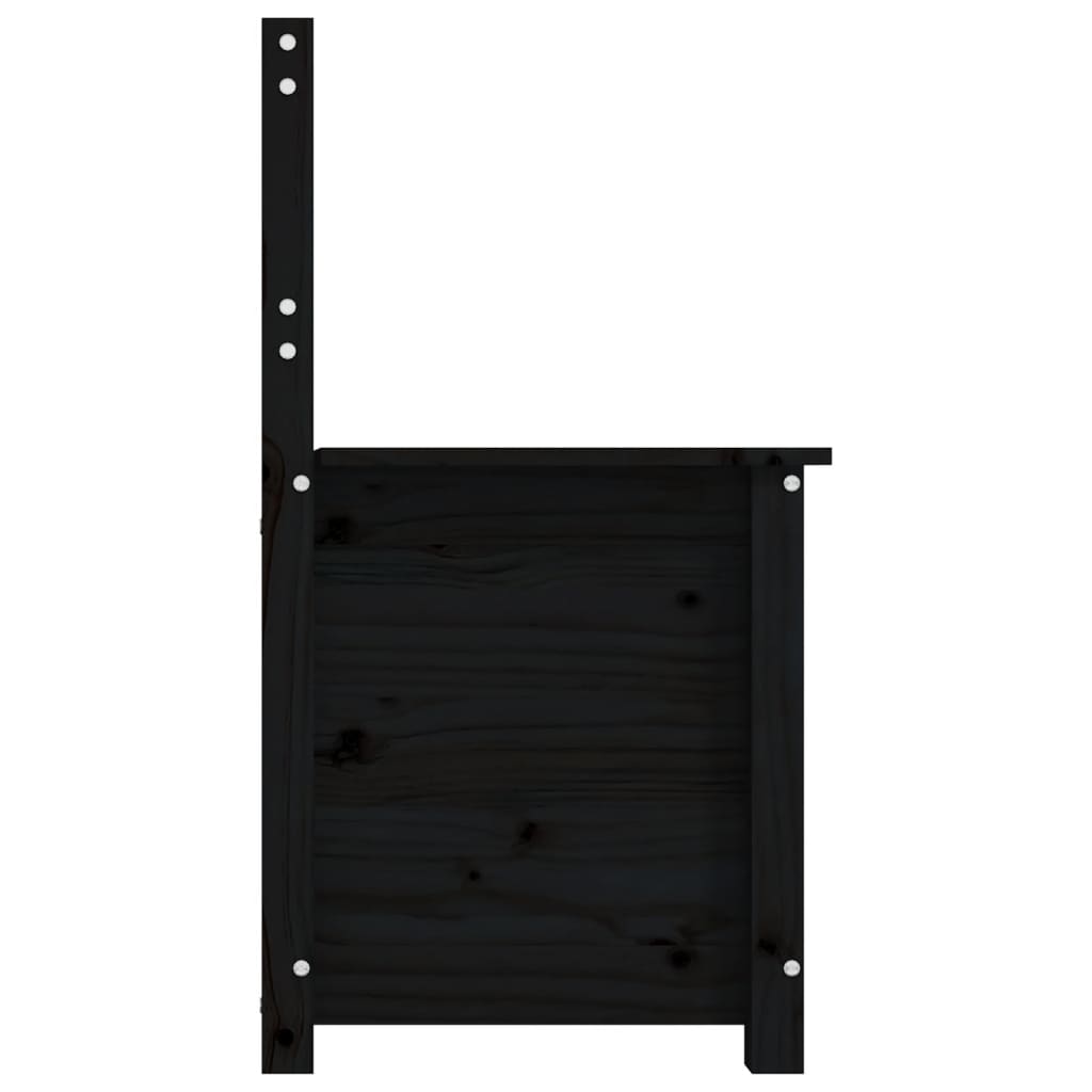 Sitzbank Schwarz 80x41x77 cm Massivholz Kiefer