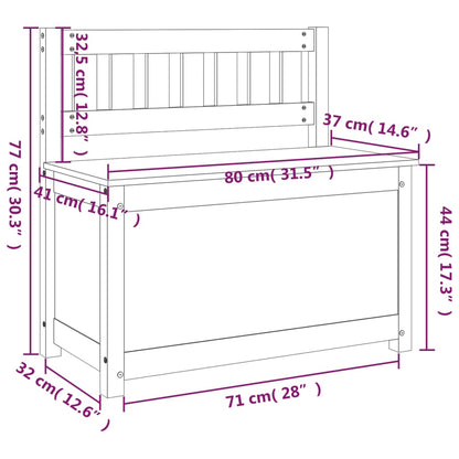Sitzbank Schwarz 80x41x77 cm Massivholz Kiefer - Pazzar.ch