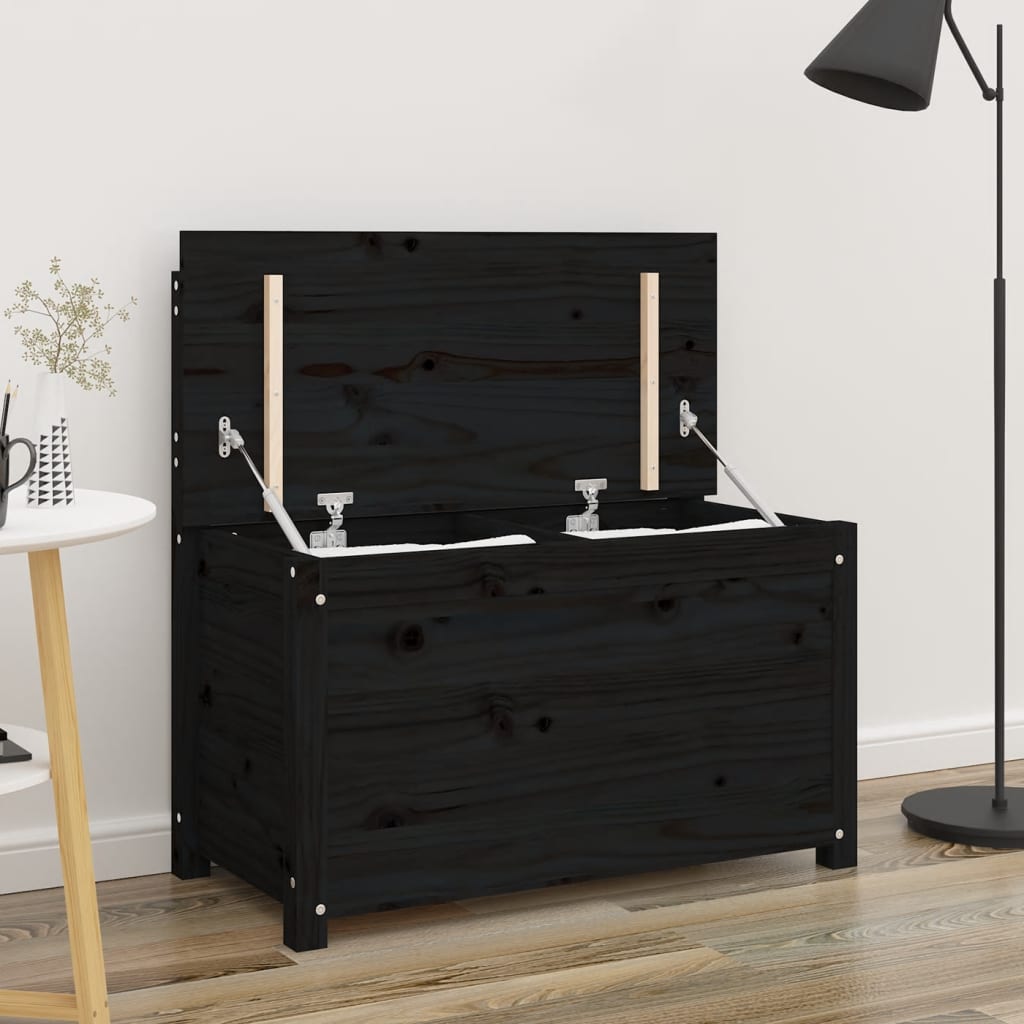 Sitzbank Schwarz 80x41x77 cm Massivholz Kiefer - Pazzar.ch