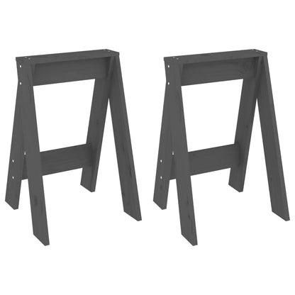 Hocker 2 Stk. Grau 40x40x60 cm Massivholz Kiefer - Pazzar.ch