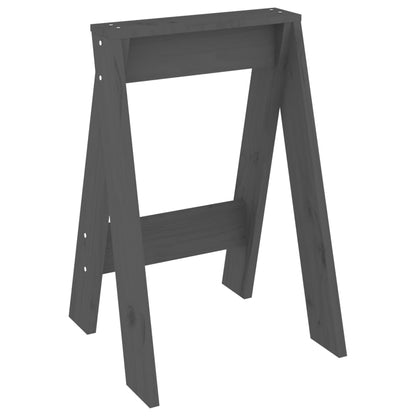 Hocker 2 Stk. Grau 40x40x60 cm Massivholz Kiefer - Pazzar.ch