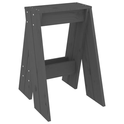 Hocker 2 Stk. Grau 40x40x60 cm Massivholz Kiefer - Pazzar.ch