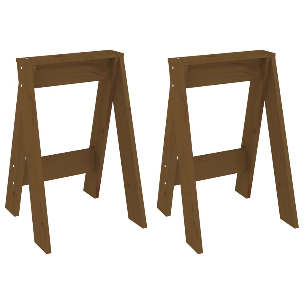 Hocker 2 Stk. Honigbraun 40x40x60 cm Massivholz Kiefer - Pazzar.ch