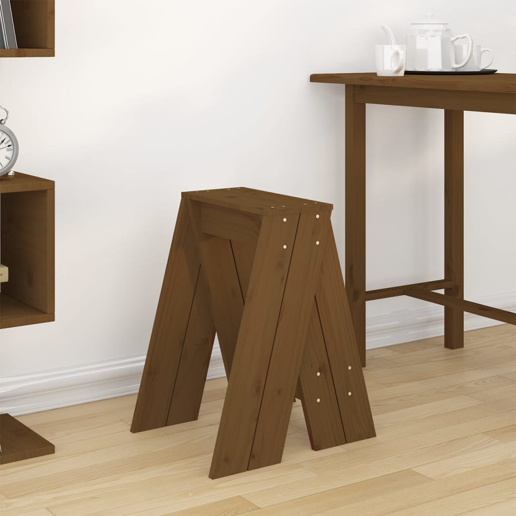Hocker 2 Stk. Honigbraun 40x40x60 cm Massivholz Kiefer - Pazzar.ch