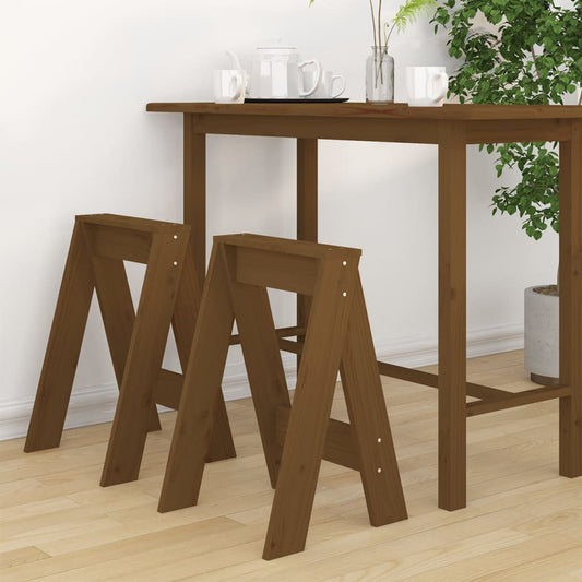 Hocker 2 Stk. Honigbraun 40x40x60 cm Massivholz Kiefer - Pazzar.ch