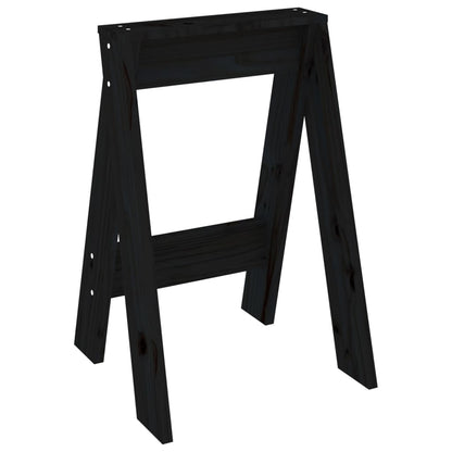 Hocker 2 Stk. Schwarz 40x40x60 cm Massivholz Kiefer - Pazzar.ch