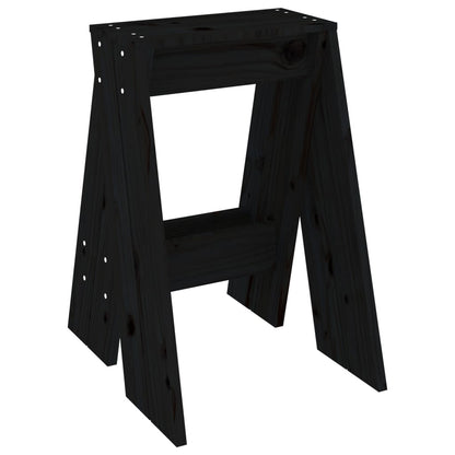 Hocker 2 Stk. Schwarz 40x40x60 cm Massivholz Kiefer - Pazzar.ch