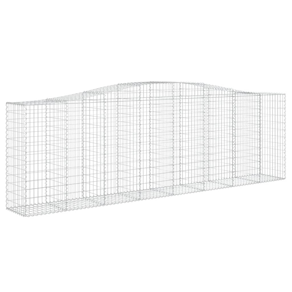 Gabione mit Hochbogen 400x50x120/140 cm Verzinktes Eisen