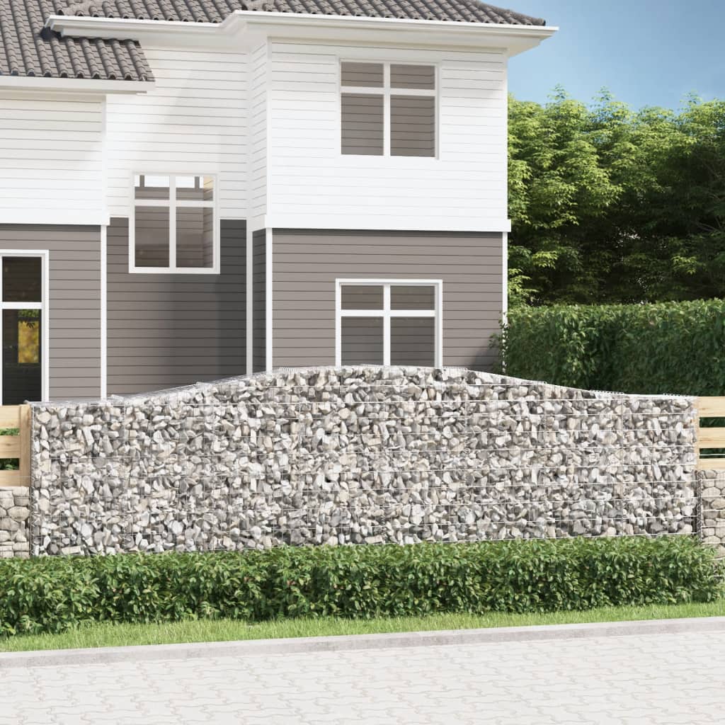 Gabione mit Hochbogen 400x50x120/140 cm Verzinktes Eisen - Pazzar.ch