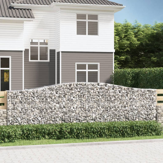 Gabione mit Hochbogen 400x50x120/140 cm Verzinktes Eisen - Pazzar.ch