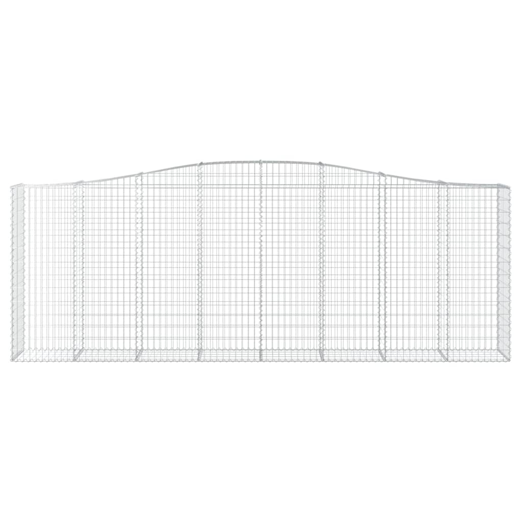 Gabione mit Hochbogen 400x50x140/160 cm Verzinktes Eisen