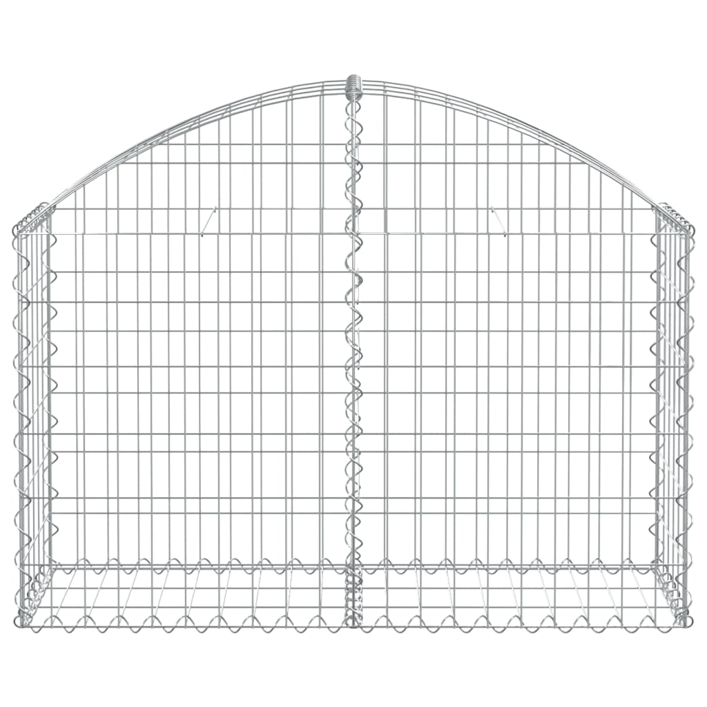 Gabione mit Hochbogen 100x30x60/80 cm Verzinktes Eisen