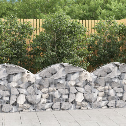 Gabione mit Hochbogen 100x30x60/80 cm Verzinktes Eisen - Pazzar.ch
