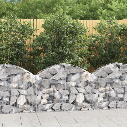 Gabione mit Hochbogen 100x30x60/80 cm Verzinktes Eisen - Pazzar.ch
