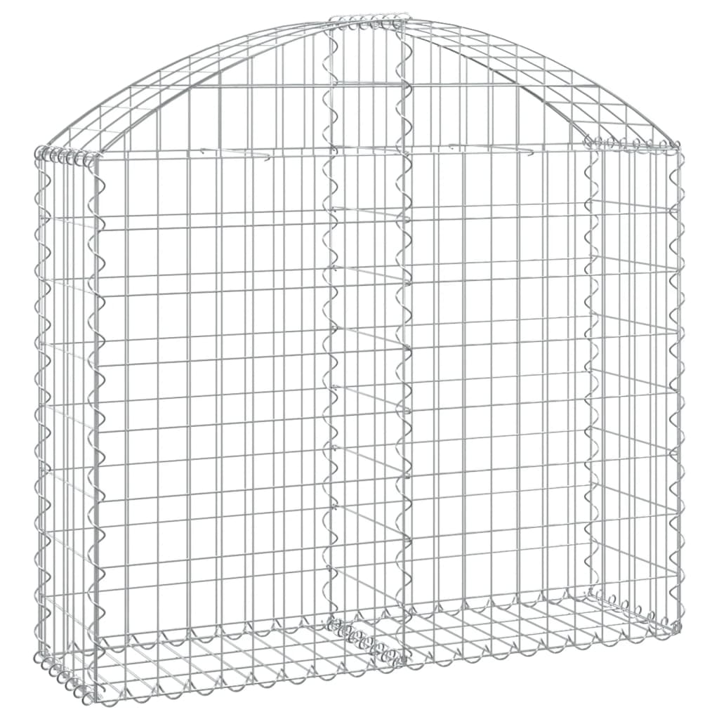 Gabione mit Hochbogen 100x30x80/100 cm Verzinktes Eisen - Pazzar.ch