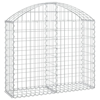 Gabione mit Hochbogen 100x30x80/100 cm Verzinktes Eisen - Pazzar.ch