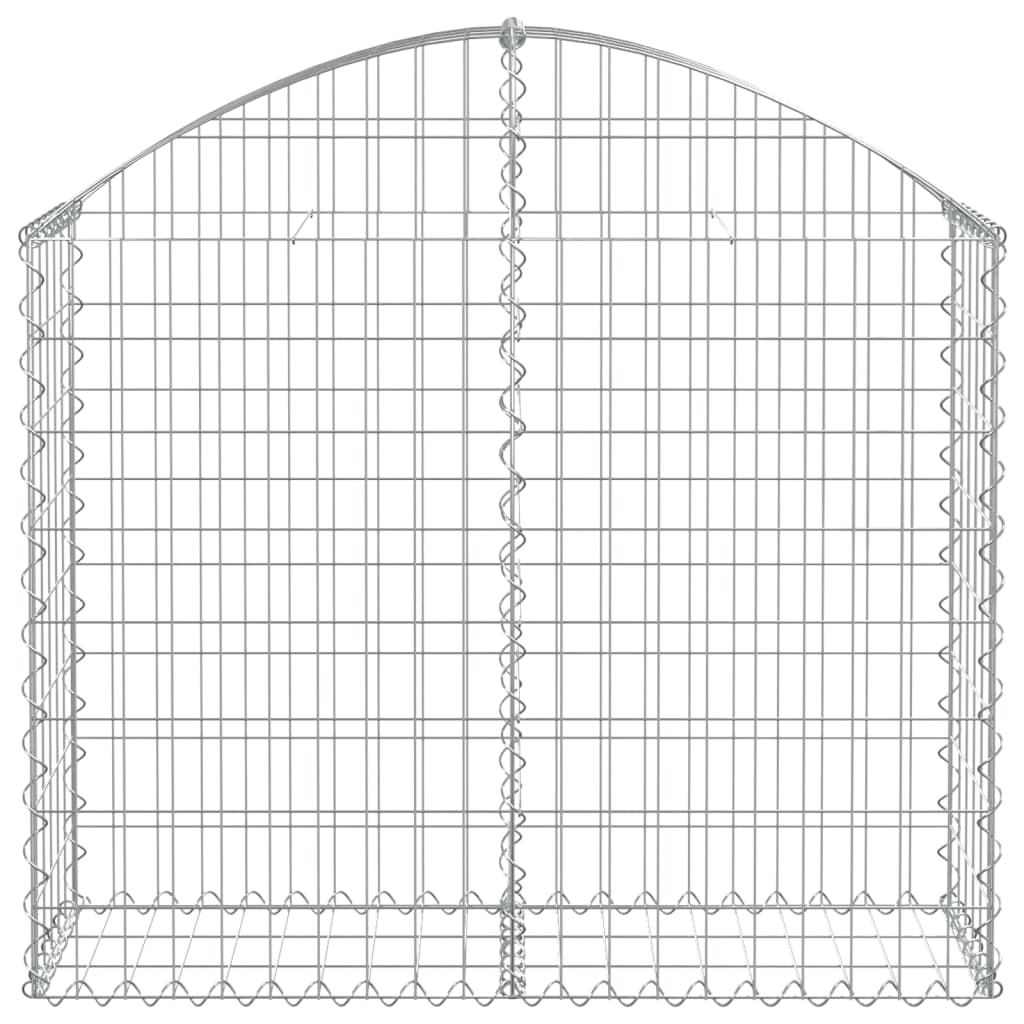 Gabione mit Hochbogen 100x30x80/100 cm Verzinktes Eisen