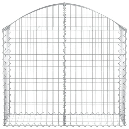 Gabione mit Hochbogen 100x30x80/100 cm Verzinktes Eisen - Pazzar.ch