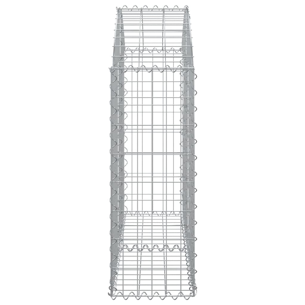 Gabione mit Hochbogen 100x30x80/100 cm Verzinktes Eisen