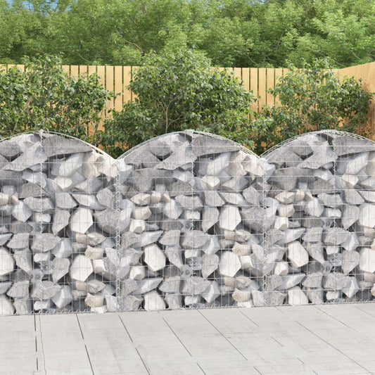 Gabione mit Hochbogen 100x30x100/120 cm Verzinktes Eisen - Pazzar.ch