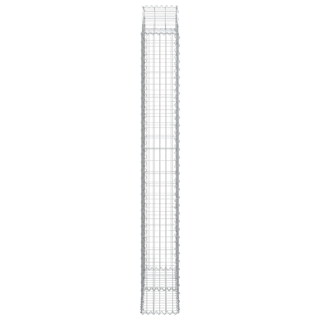 Gabione mit Hochbogen 100x30x220/240 cm Verzinktes Eisen