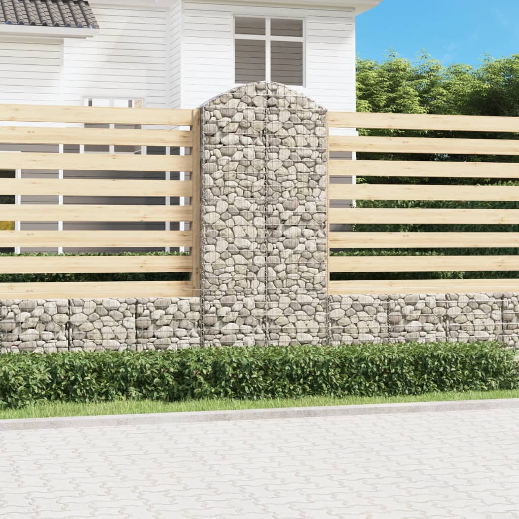 Gabione mit Hochbogen 100x30x220/240 cm Verzinktes Eisen - Pazzar.ch