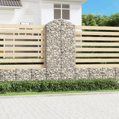 Gabione mit Hochbogen 100x30x220/240 cm Verzinktes Eisen - Pazzar.ch