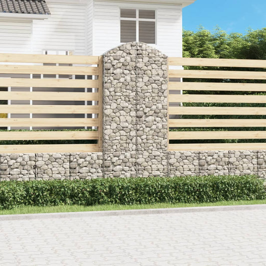 Gabione mit Hochbogen 100x30x220/240 cm Verzinktes Eisen - Pazzar.ch