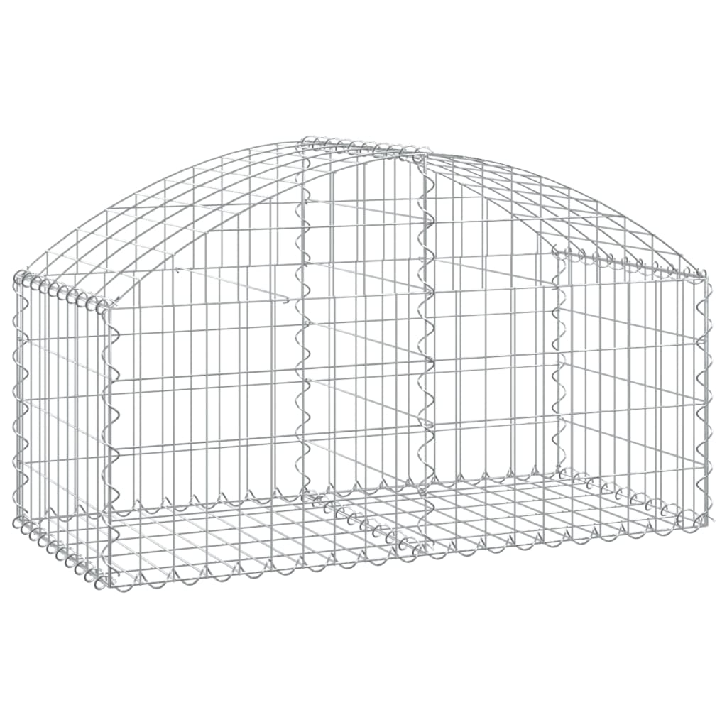 Gabione mit Hochbogen 100x50x40/60 cm Verzinktes Eisen - Pazzar.ch