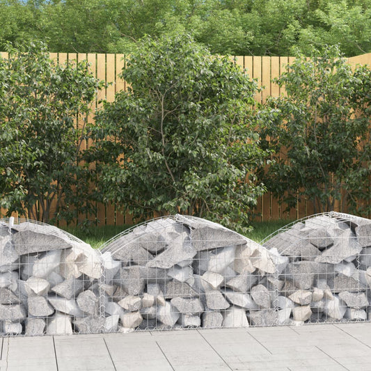 Gabione mit Hochbogen 100x50x40/60 cm Verzinktes Eisen - Pazzar.ch