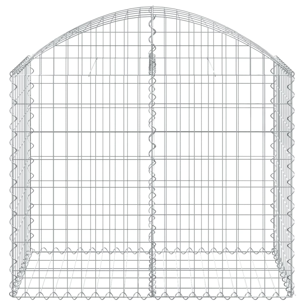 Gabione mit Hochbogen 100x50x80/100 cm Verzinktes Eisen - Pazzar.ch
