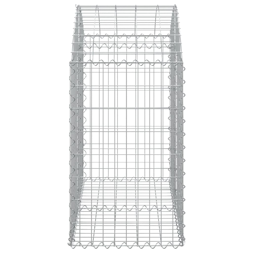 Gabione mit Hochbogen 100x50x80/100 cm Verzinktes Eisen