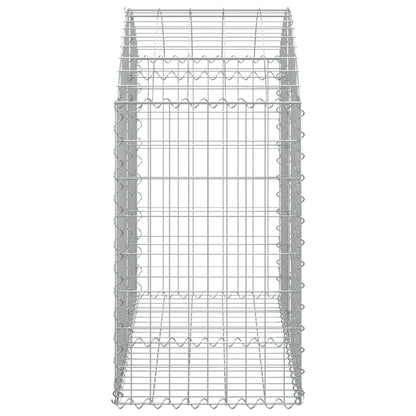 Gabione mit Hochbogen 100x50x80/100 cm Verzinktes Eisen - Pazzar.ch