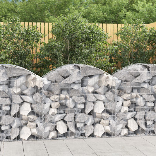 Gabione mit Hochbogen 100x50x80/100 cm Verzinktes Eisen - Pazzar.ch