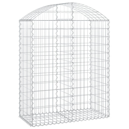 Gabione mit Hochbogen 100x50x120/140 cm Verzinktes Eisen - Pazzar.ch