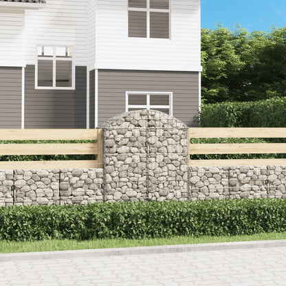 Gabione mit Hochbogen 100x50x120/140 cm Verzinktes Eisen - Pazzar.ch