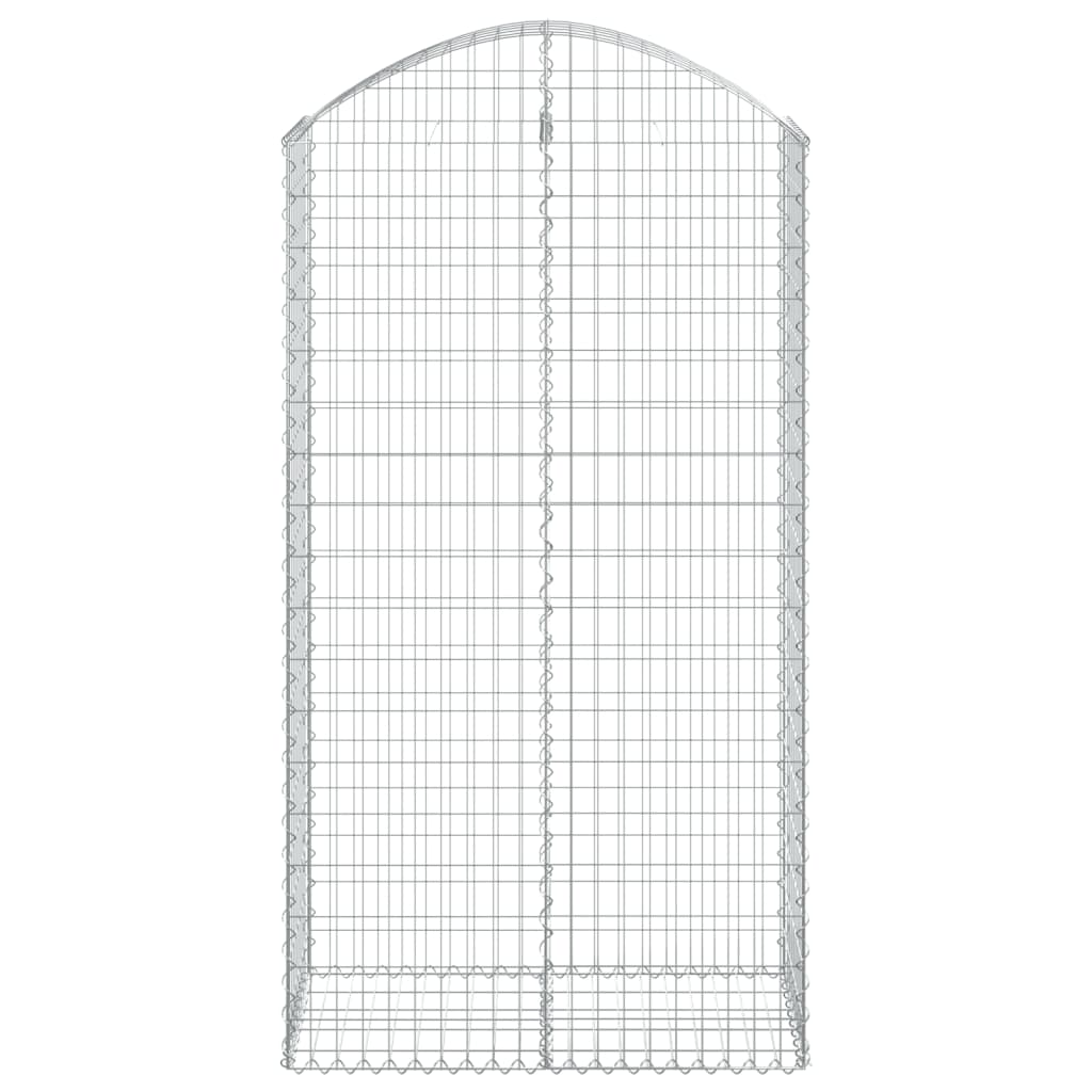 Gabione mit Hochbogen 100x50x180/200 cm Verzinktes Eisen