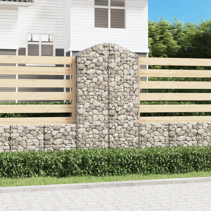 Gabione mit Hochbogen 100x50x180/200 cm Verzinktes Eisen - Pazzar.ch