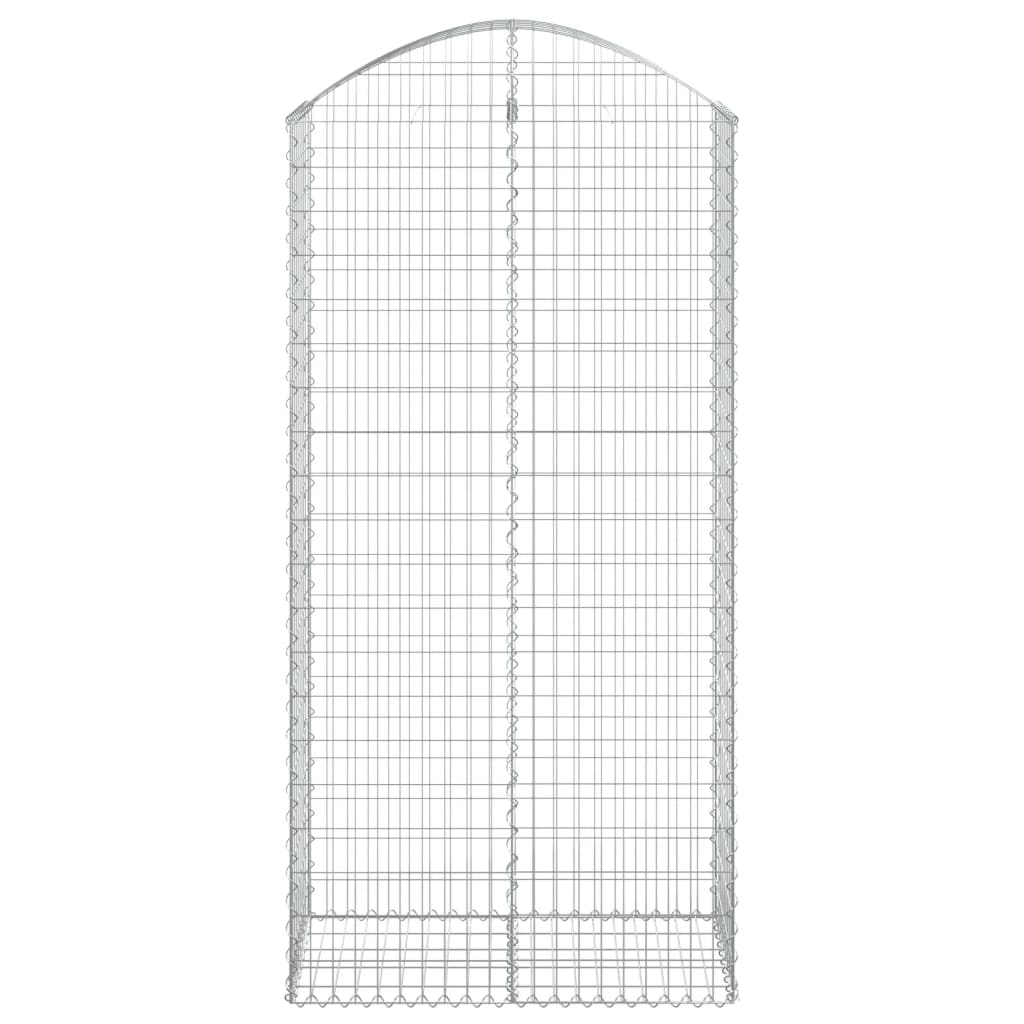 Gabione mit Hochbogen 100x50x200/220 cm Verzinktes Eisen