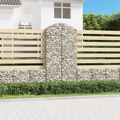 Gabione mit Hochbogen 100x50x200/220 cm Verzinktes Eisen - Pazzar.ch