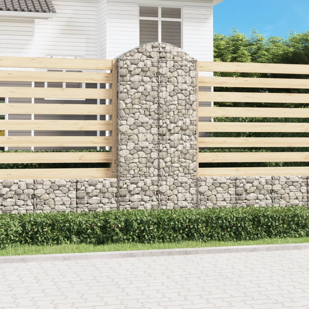 Gabione mit Hochbogen 100x50x220/240 cm Verzinktes Eisen - Pazzar.ch