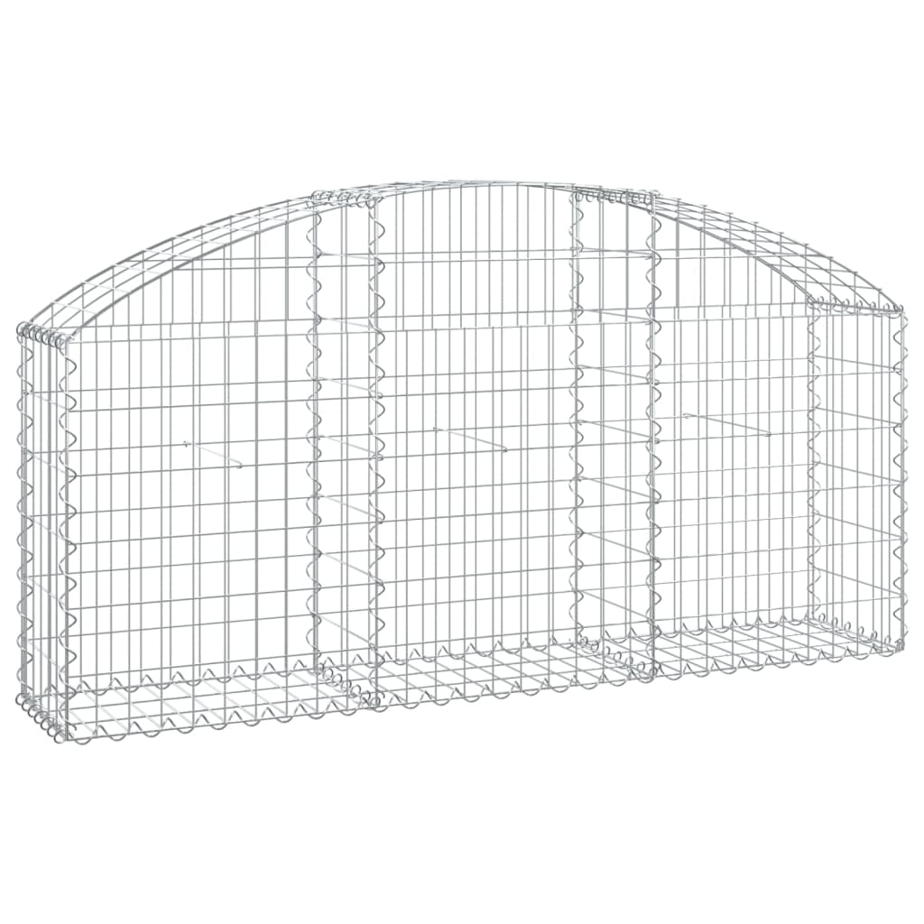 Gabione mit Hochbogen 150x30x60/80 cm Verzinktes Eisen - Pazzar.ch