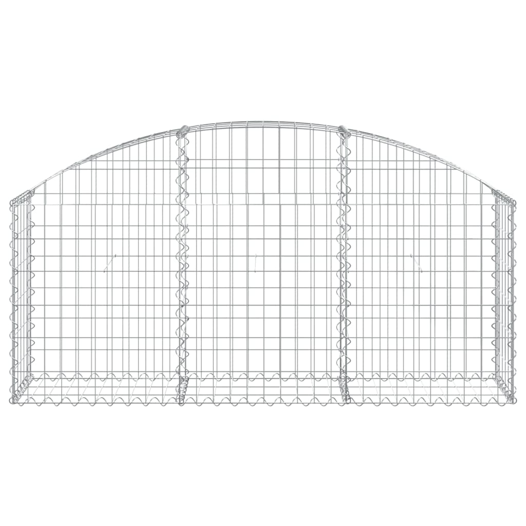 Gabione mit Hochbogen 150x30x60/80 cm Verzinktes Eisen - Pazzar.ch